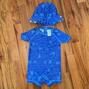 Tucker & Tate Blue Kids Swim Rashguard Set